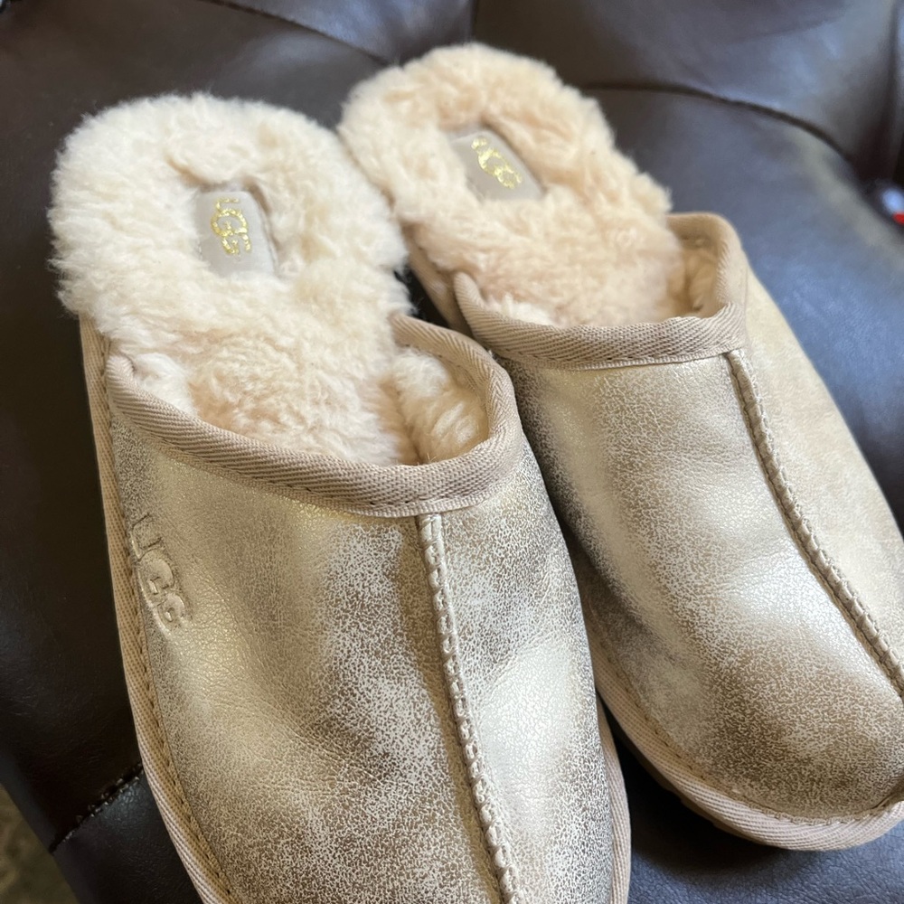 UGG Metallic Gold Slippers